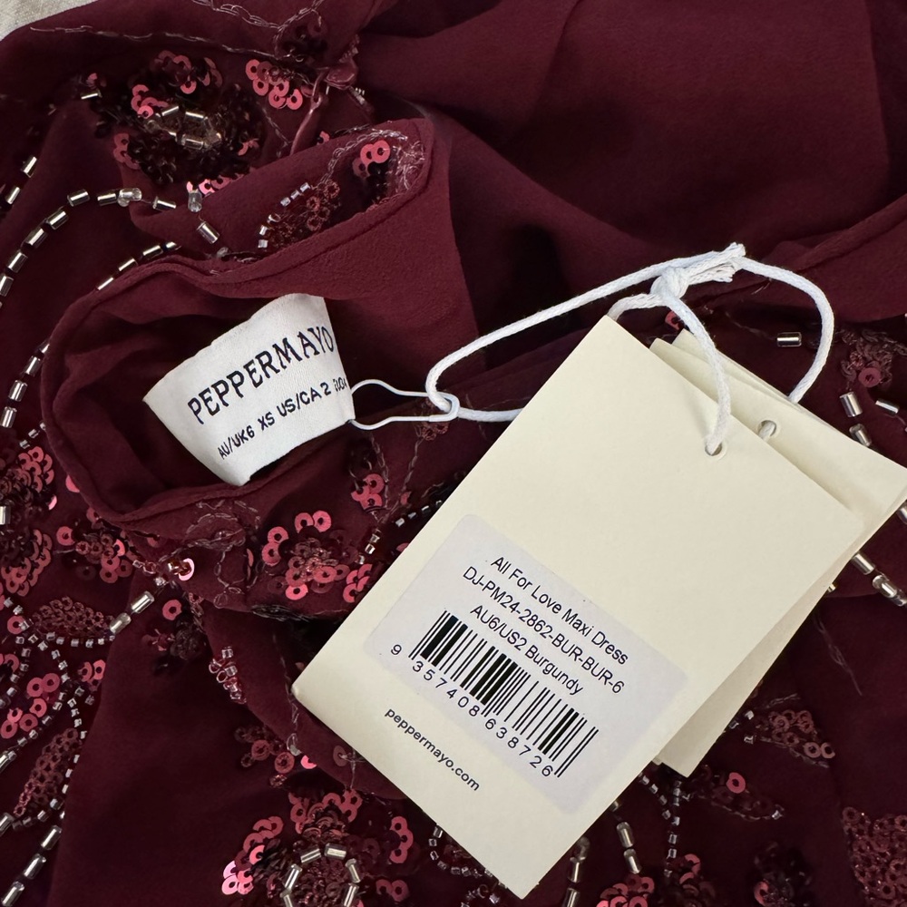 Peppermayo All For Love Maxi Dress - Burgundy - Picture 5 of 5